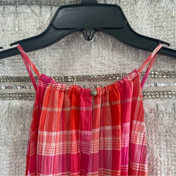 Tommy Hilfiger Pink / Orange Gingham Plaid Belted Dress - Picture 8 of 8